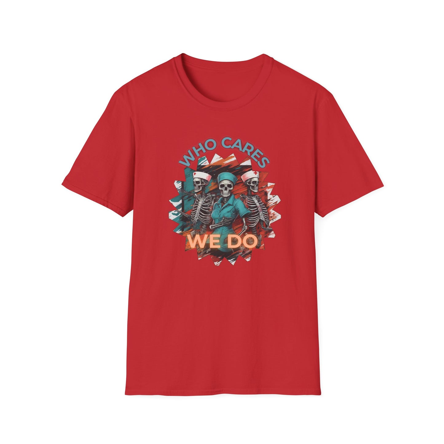 WHO CARES WE DO NURSES HEALTHCARE TSHIRT HALLOWEEN SPOOKY