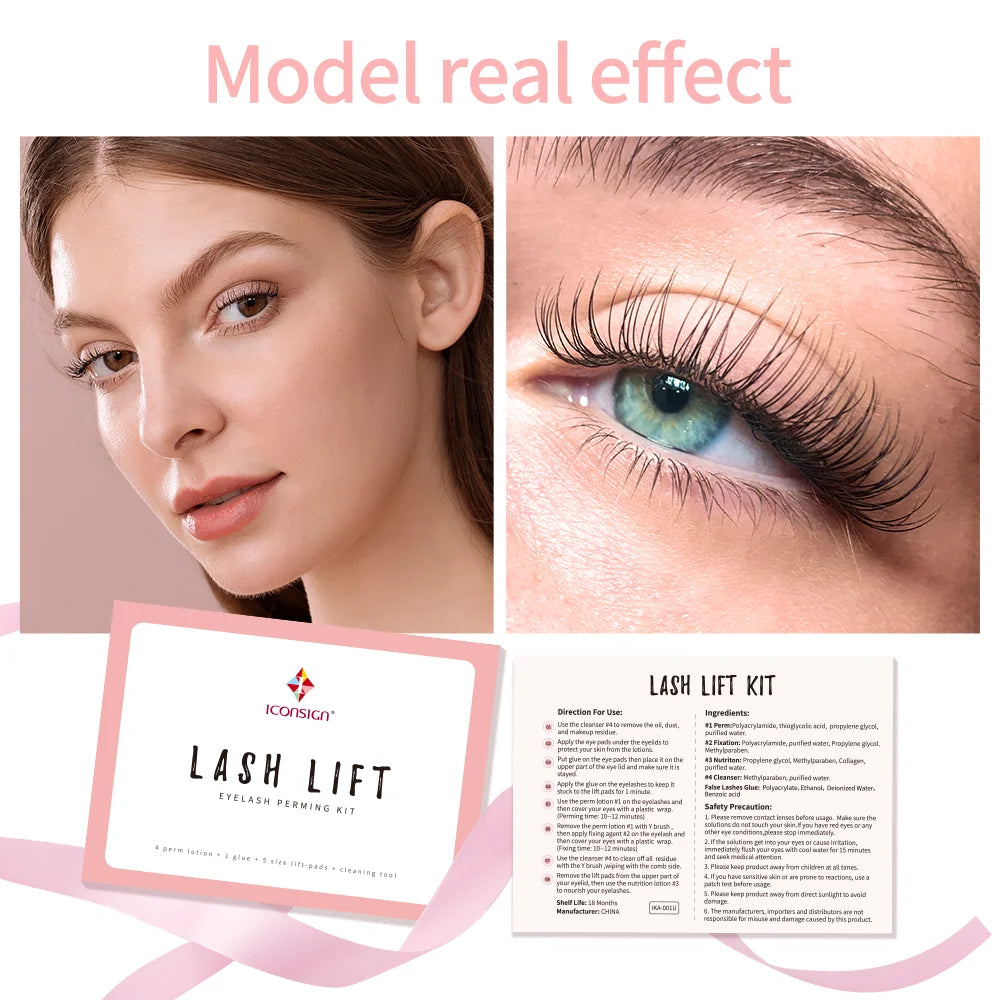 ICONSIGN Lash Lift Kit Lifiting Eyelash Eyelash Enhancer Eyelash Lifting Kit Lash Perm Eye Makeup Can Do Your Logo