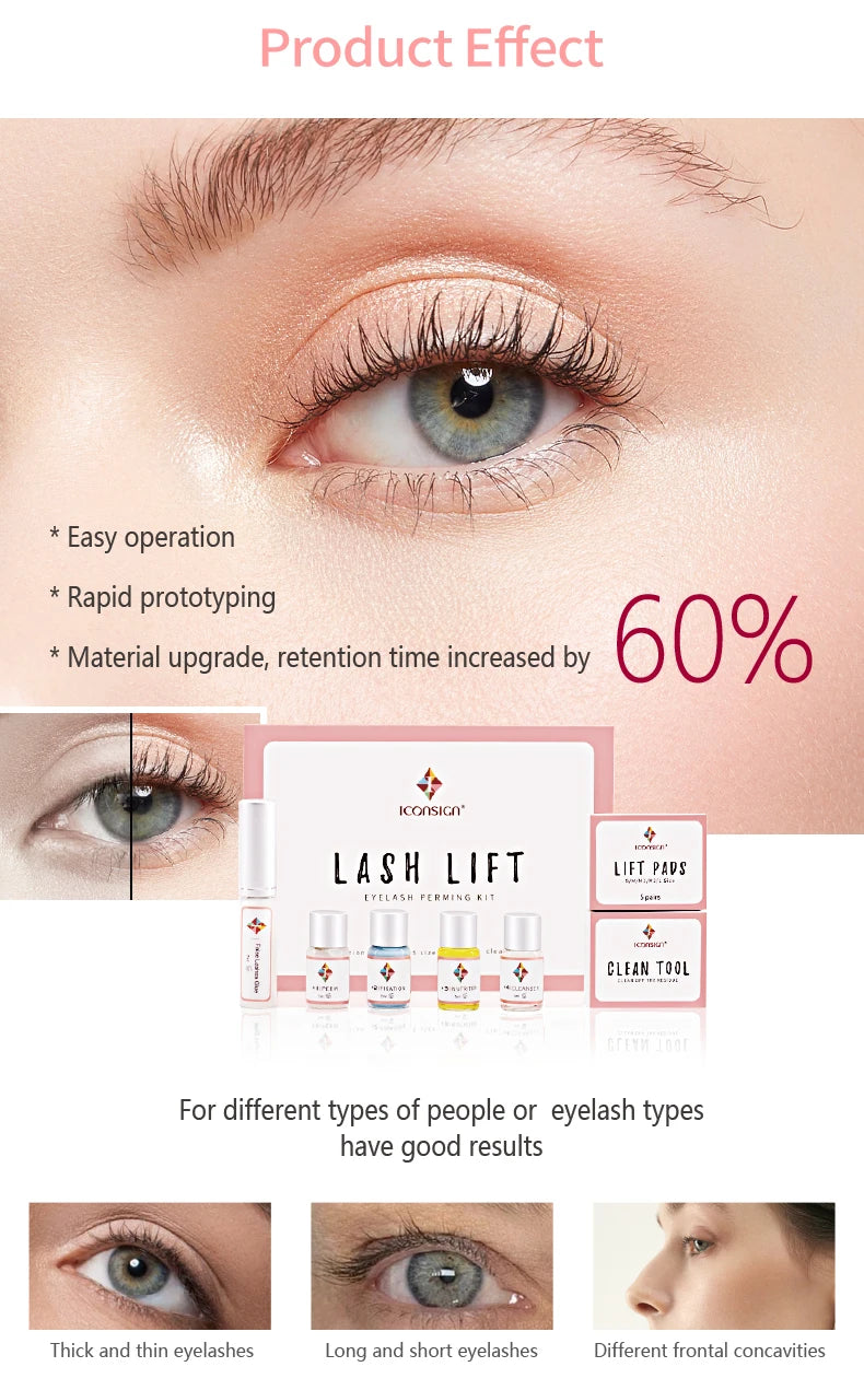 ICONSIGN Lash Lift Kit Lifiting Eyelash Eyelash Enhancer Eyelash Lifting Kit Lash Perm Eye Makeup Can Do Your Logo