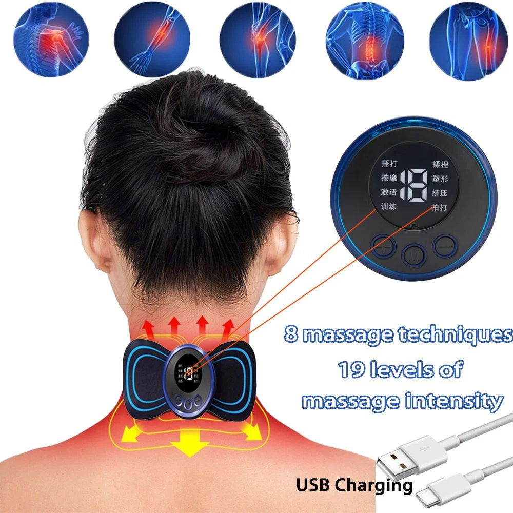 8 Modes 19 Gears Electric Pulse Neck Massager Bye Bye Pain