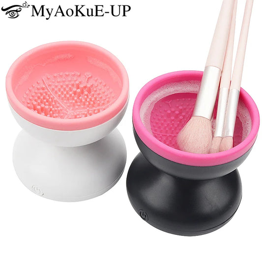 1pcs Portable Usb Makeup Brush Cleaner Machine Silicone Electric Cosmetic Brush Clean dryer Tool Automatic Wash Spinner Gadget