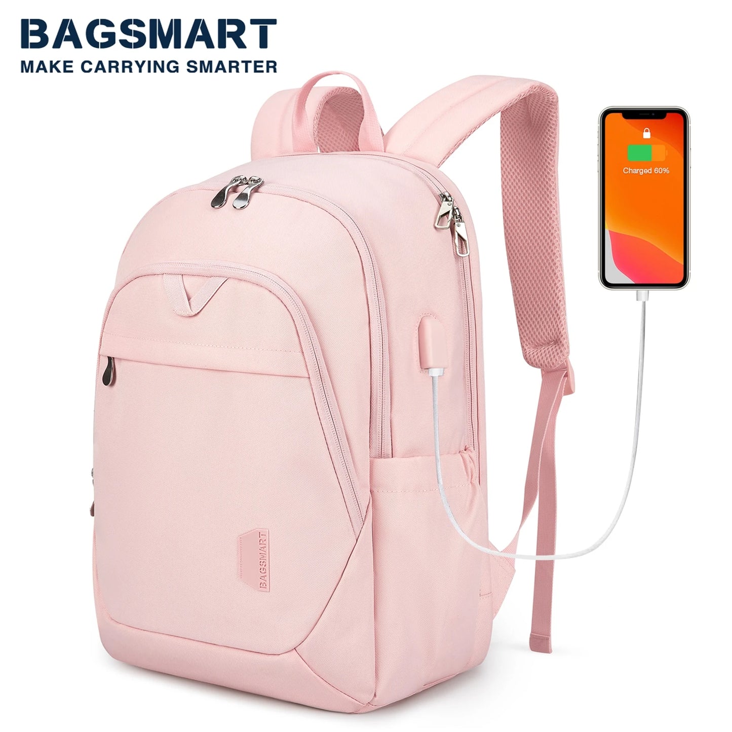 BAGSMART Backpacks for Women School Bag for girl 17.5''/15.6'' Notebook Travel Laptop Computer Backpack with USB Charging Port