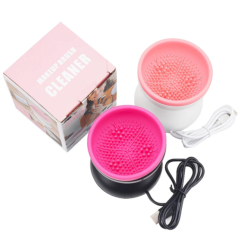 1pcs Portable Usb Makeup Brush Cleaner Machine Silicone Electric Cosmetic Brush Clean dryer Tool Automatic Wash Spinner Gadget