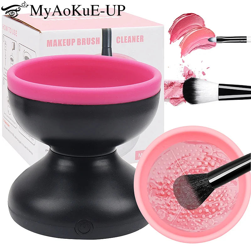 1pcs Portable Usb Makeup Brush Cleaner Machine Silicone Electric Cosmetic Brush Clean dryer Tool Automatic Wash Spinner Gadget