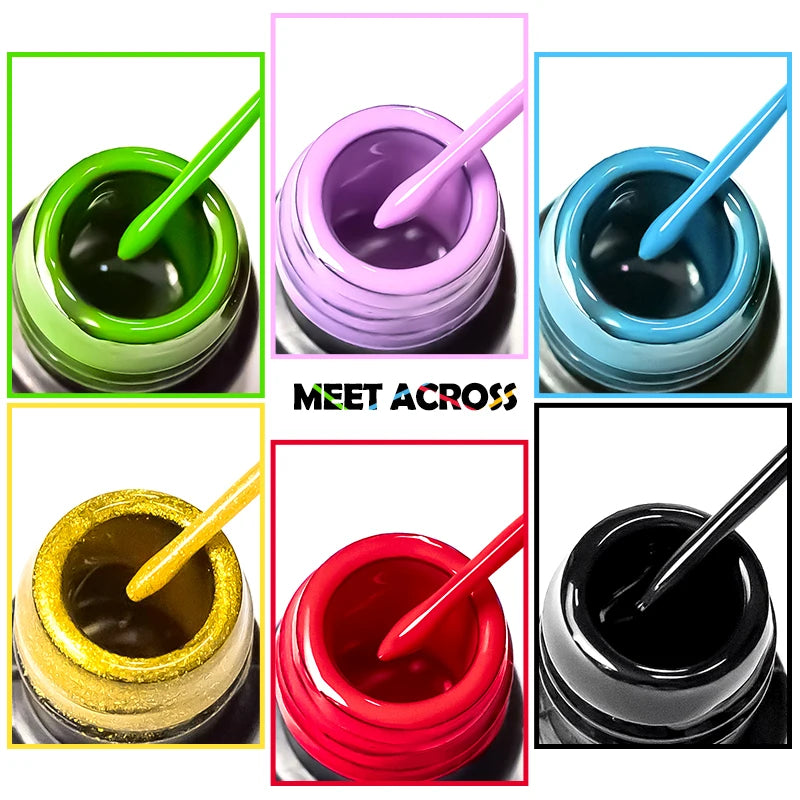 12Pcs Line Gel Nail Polish Set Semi Permanent UV Gel For DIY Painting Drawing Manicure Varnish Nail Art Liner Gel Brushed Glue